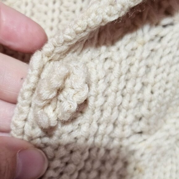 Vintage Kerrybrooke Sears Zephyr Wool Beige Cable Knit Cardigan Sweater Button - Picture 13 of 16